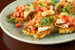 Haloumi corn cakes